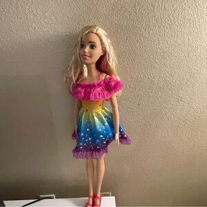 Barbie Doll in Rainbow Star Dress with Blonde Hair